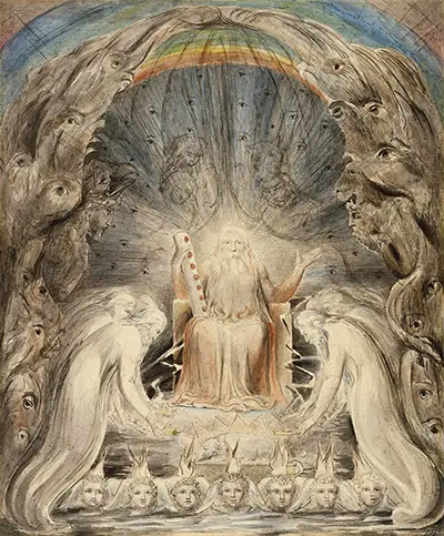 The Four and Twenty Elders Casting their Crowns before the Divine Throne William Blake